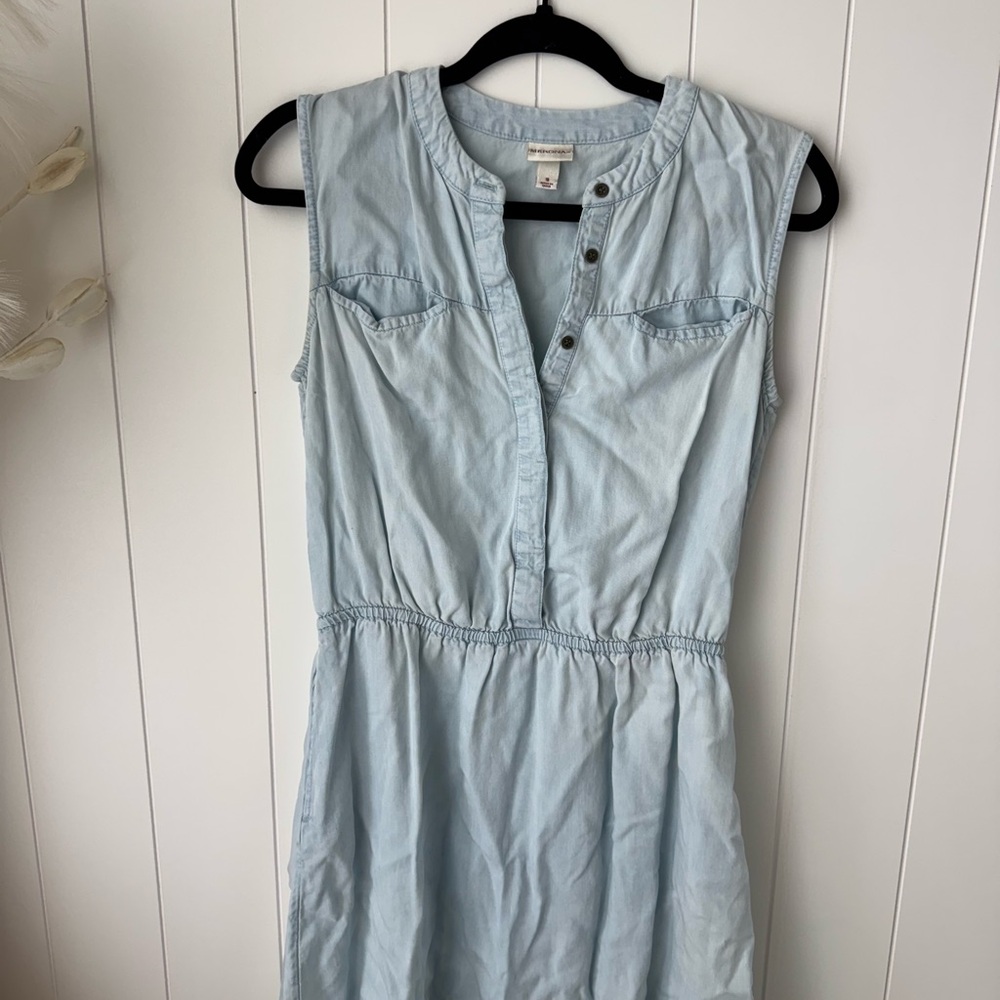 Merona Shirt Dress S Light Blue Chambray Button Front Sleeveless